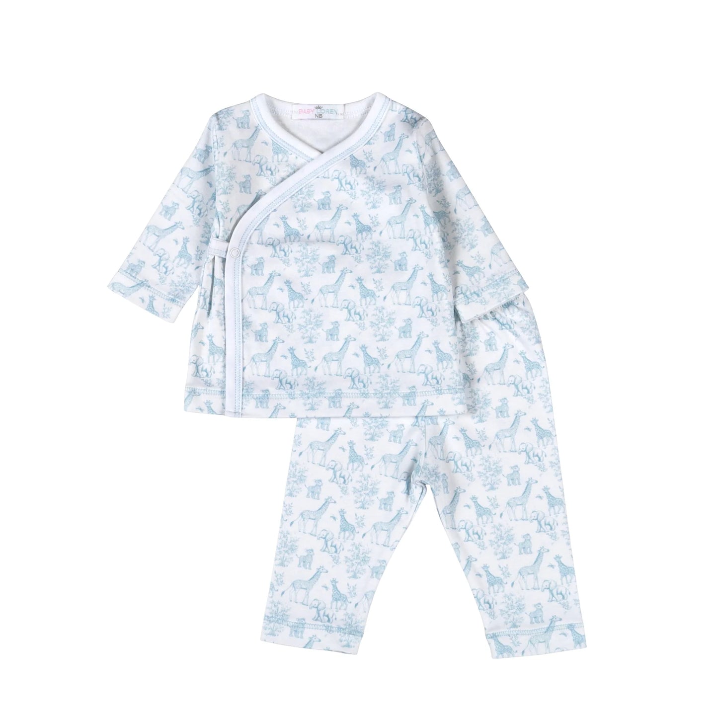 Blue Baby Safari Kimono Set
