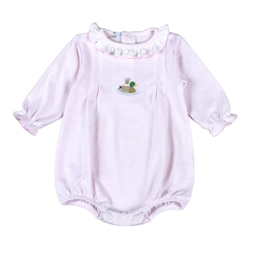 Mallard Duck Pink Stripe Ruffle Bubble