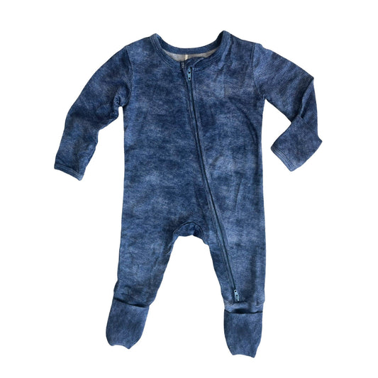 Denim Zip Footie - Doodlebug's Children's Boutique