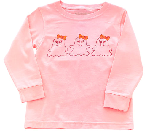 Pink Ghost Shirt  - Doodlebug's Children's Boutique