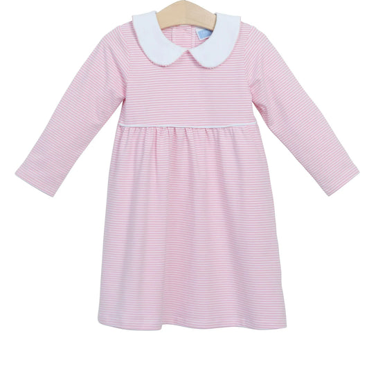 Claire Light Pink Stripe Dress  - Doodlebug's Children's Boutique