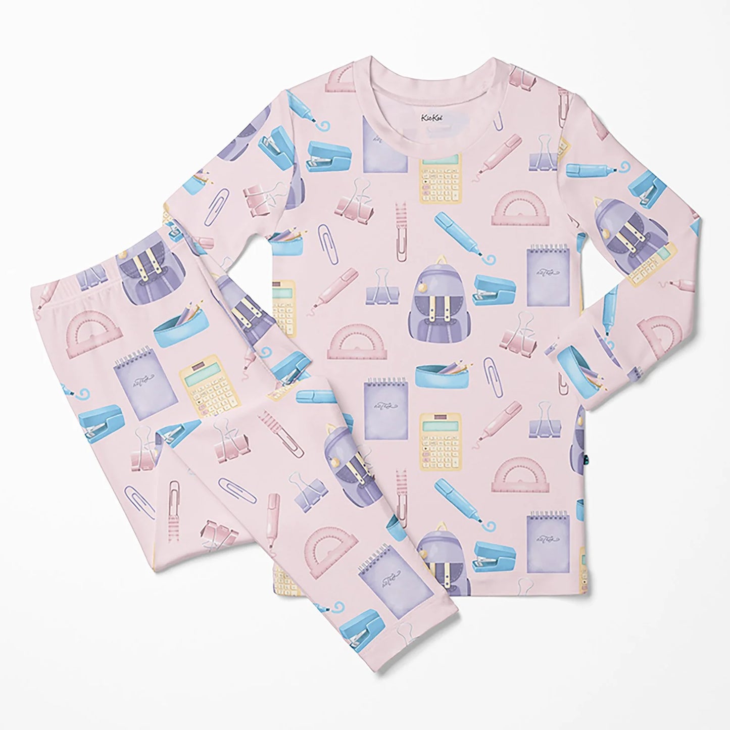 Print Long Sleeve Pajama Set Shrinking Violet School Girl - Doodlebug's Children's Boutique
