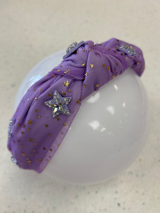 Lavender Stars Knotted Headband  - Doodlebug's Children's Boutique