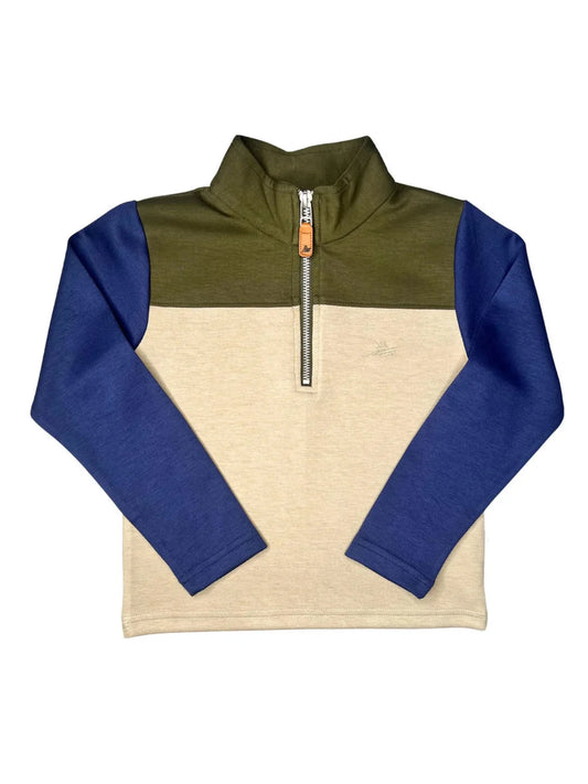 Green Color Block Pullover - Doodlebug's Children's Boutique