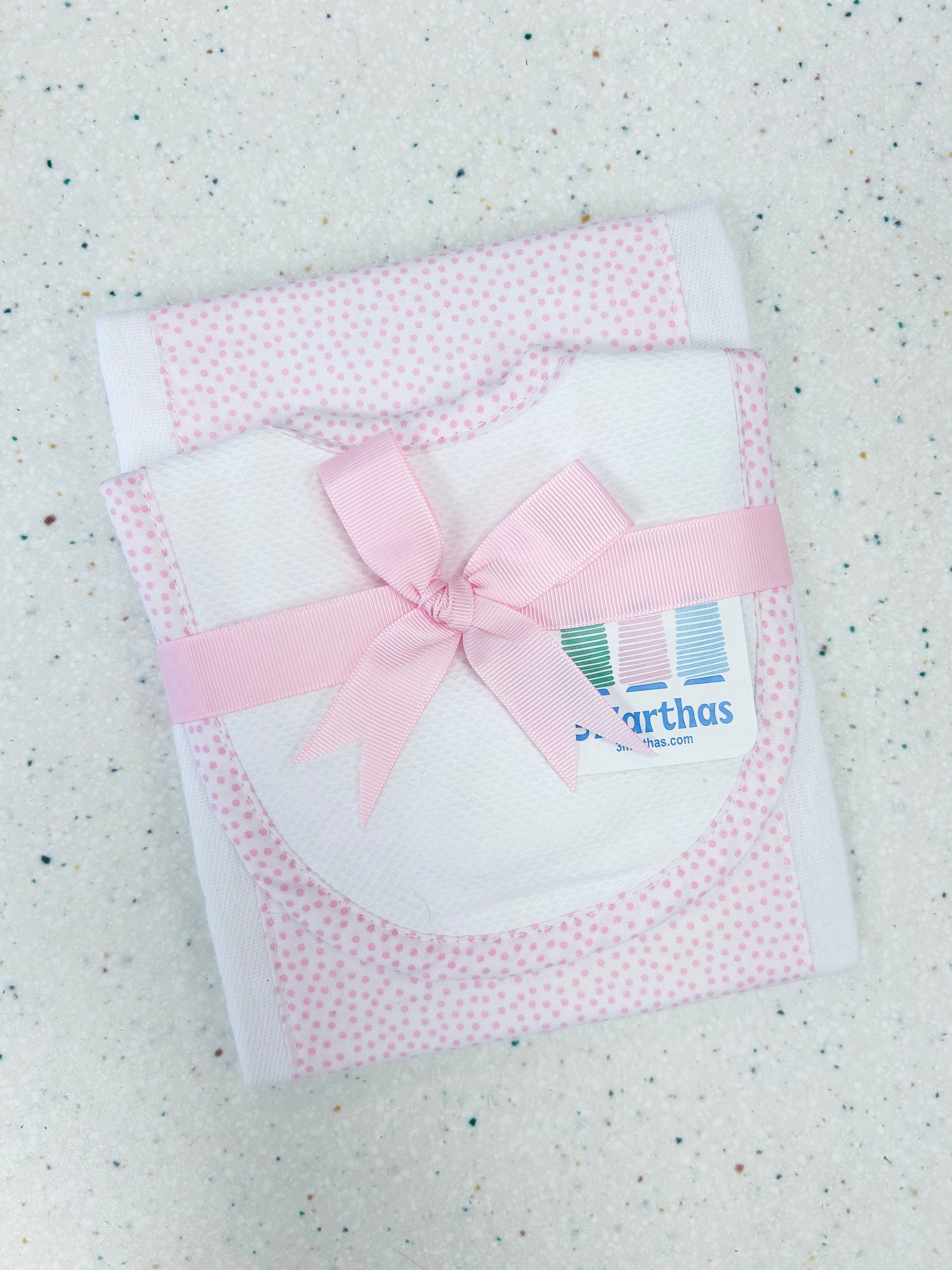 Pink Dots Bib & Burp Cloth Set - Doodlebug's Children's Boutique