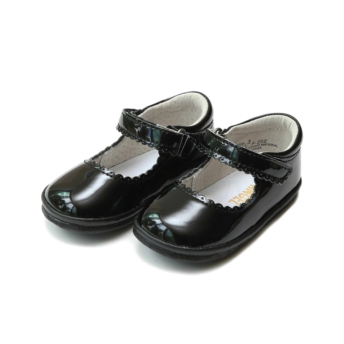 Cara Scalloped Mary Jane in Patent Black - Doodlebug's Children's Boutique