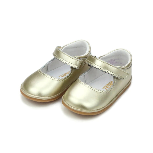 Cara Scalloped Mary Jane in Gold - Doodlebug's Children's Boutique