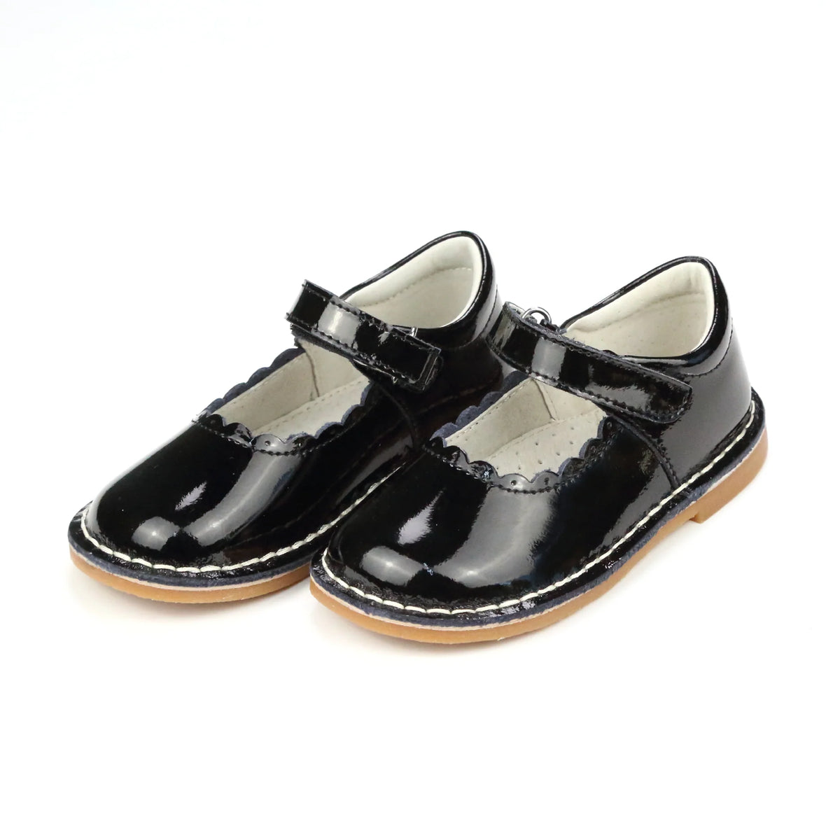 Caitlin Scalloped Patent Mary Jane ih Black