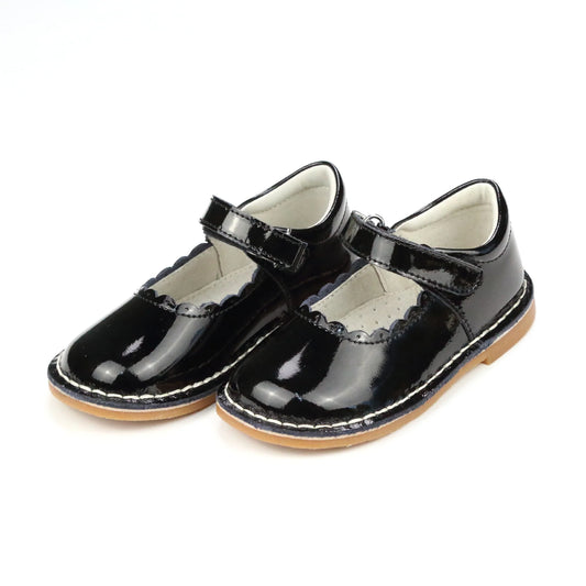 Caitlin Scalloped Patent Mary Jane ih Black