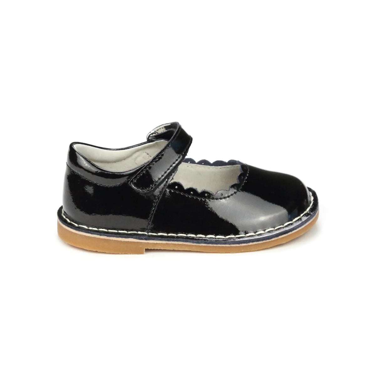 Caitlin Scalloped Patent Mary Jane ih Black