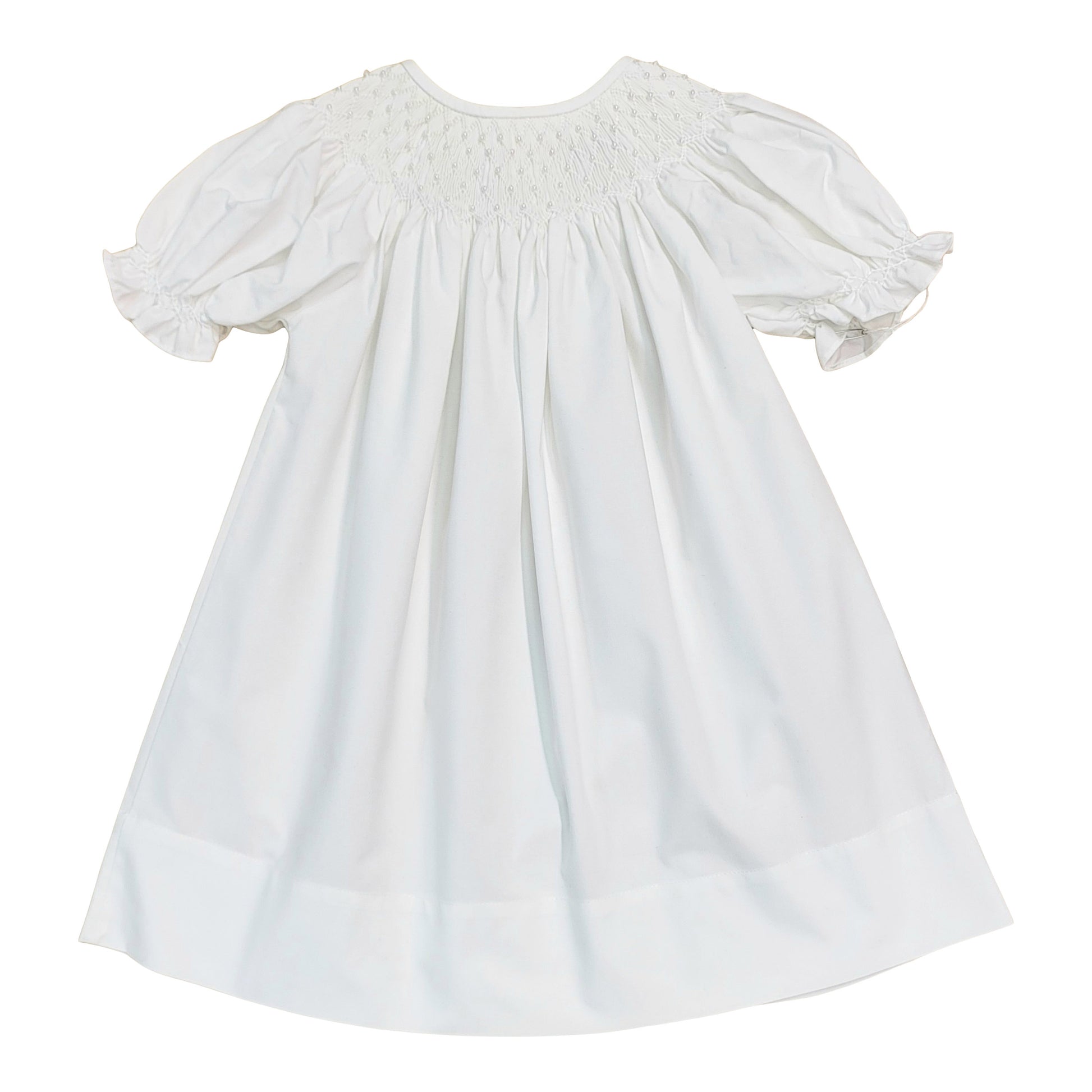 Catherine White Pearl Smocked Dress  - Doodlebug's Children's Boutique