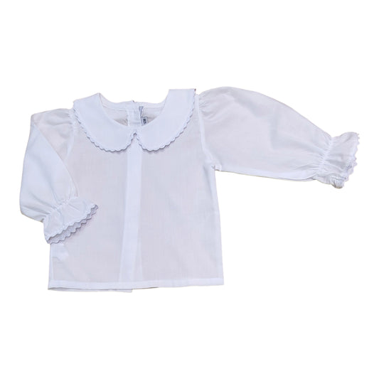 White Peter Pan Collar Shirt-Girls - Doodlebug's Children's Boutique