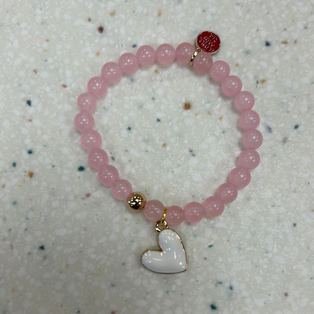 Valentine's Bracelet White Heart - Doodlebug's Children's Boutique