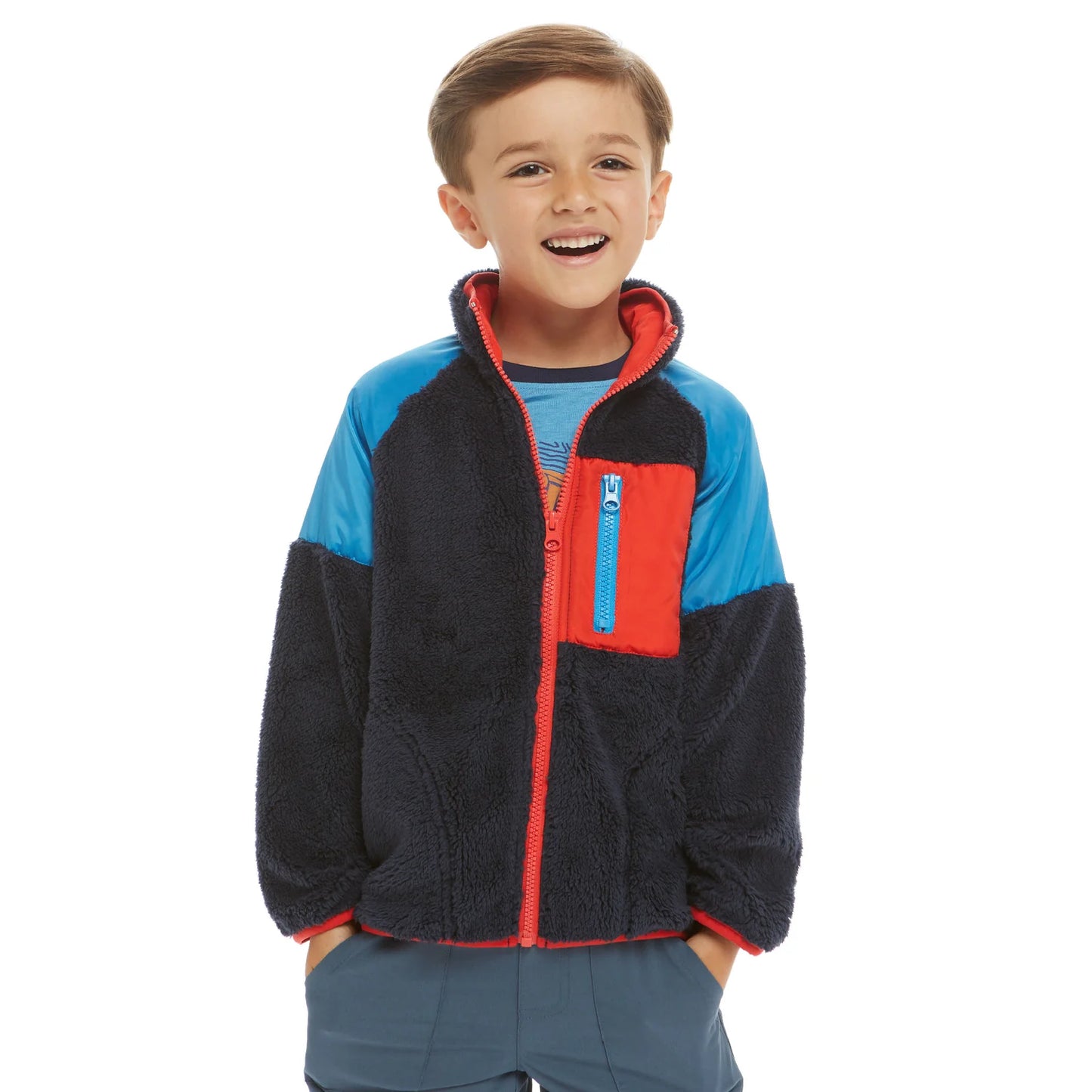Navy Sherpa Zip-Up Jacket  - Doodlebug's Children's Boutique