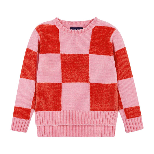 Chenille Checker Sweater  - Doodlebug's Children's Boutique