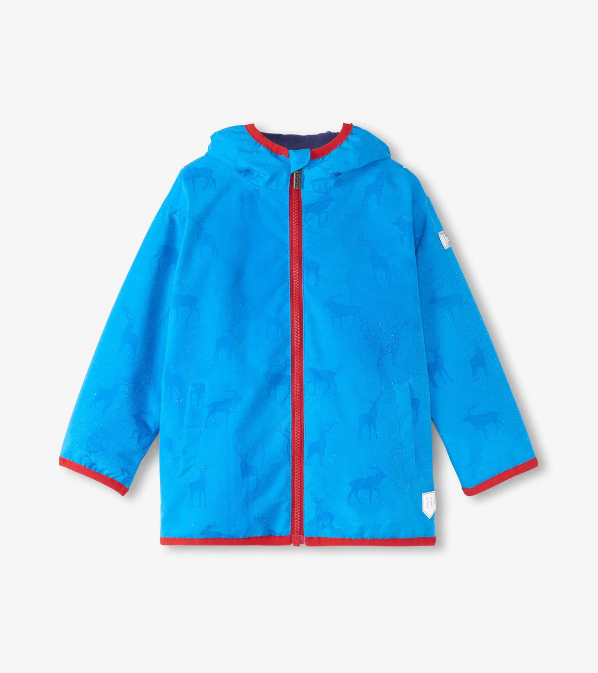 Blue Elks Zip-Up Lightweight Rain Jacket  - Doodlebug's Children's Boutique