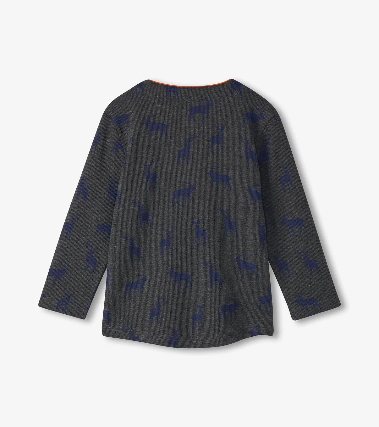 Blue Elks Long Sleeve Henley Tee  - Doodlebug's Children's Boutique