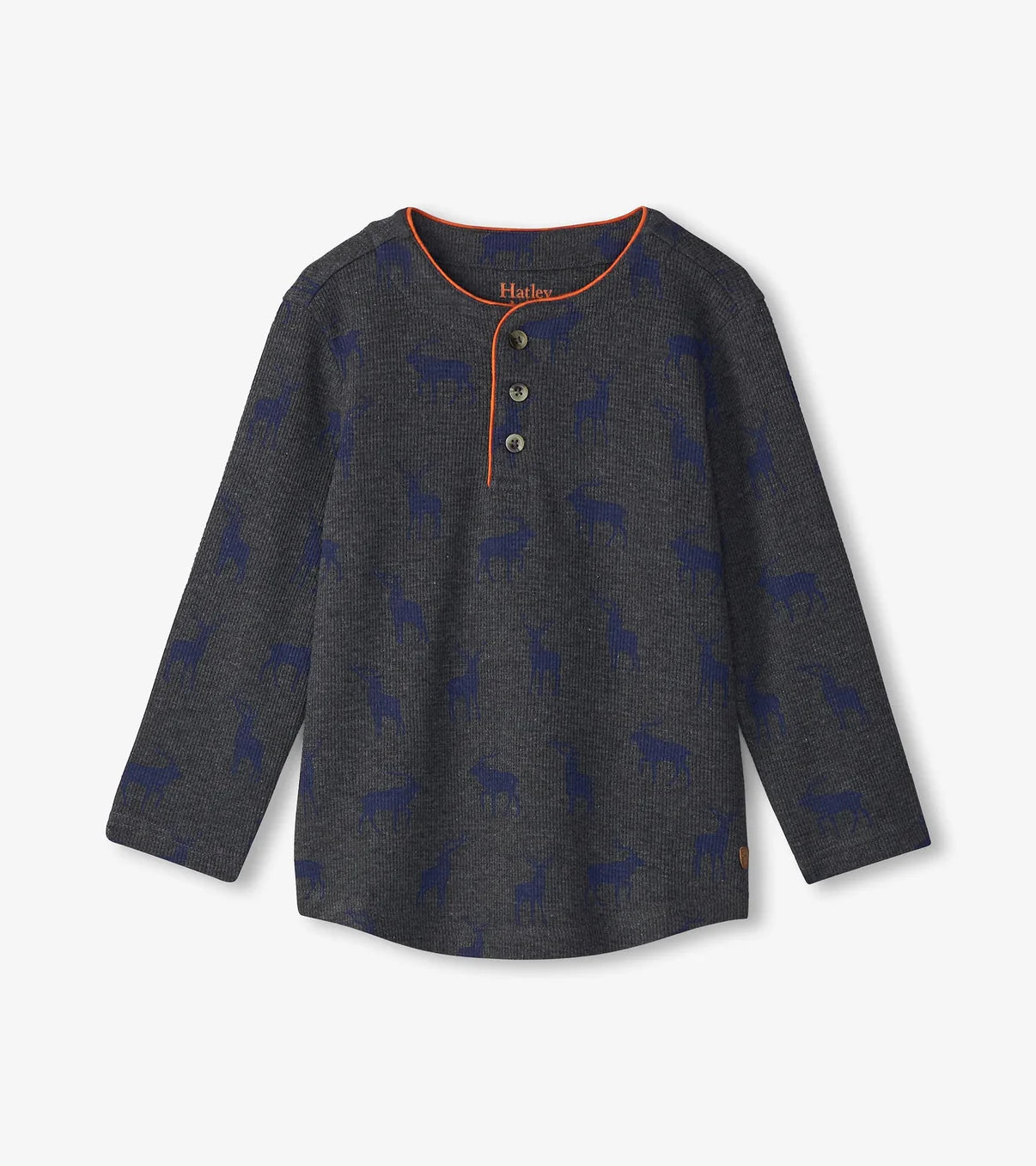 Blue Elks Long Sleeve Henley Tee  - Doodlebug's Children's Boutique