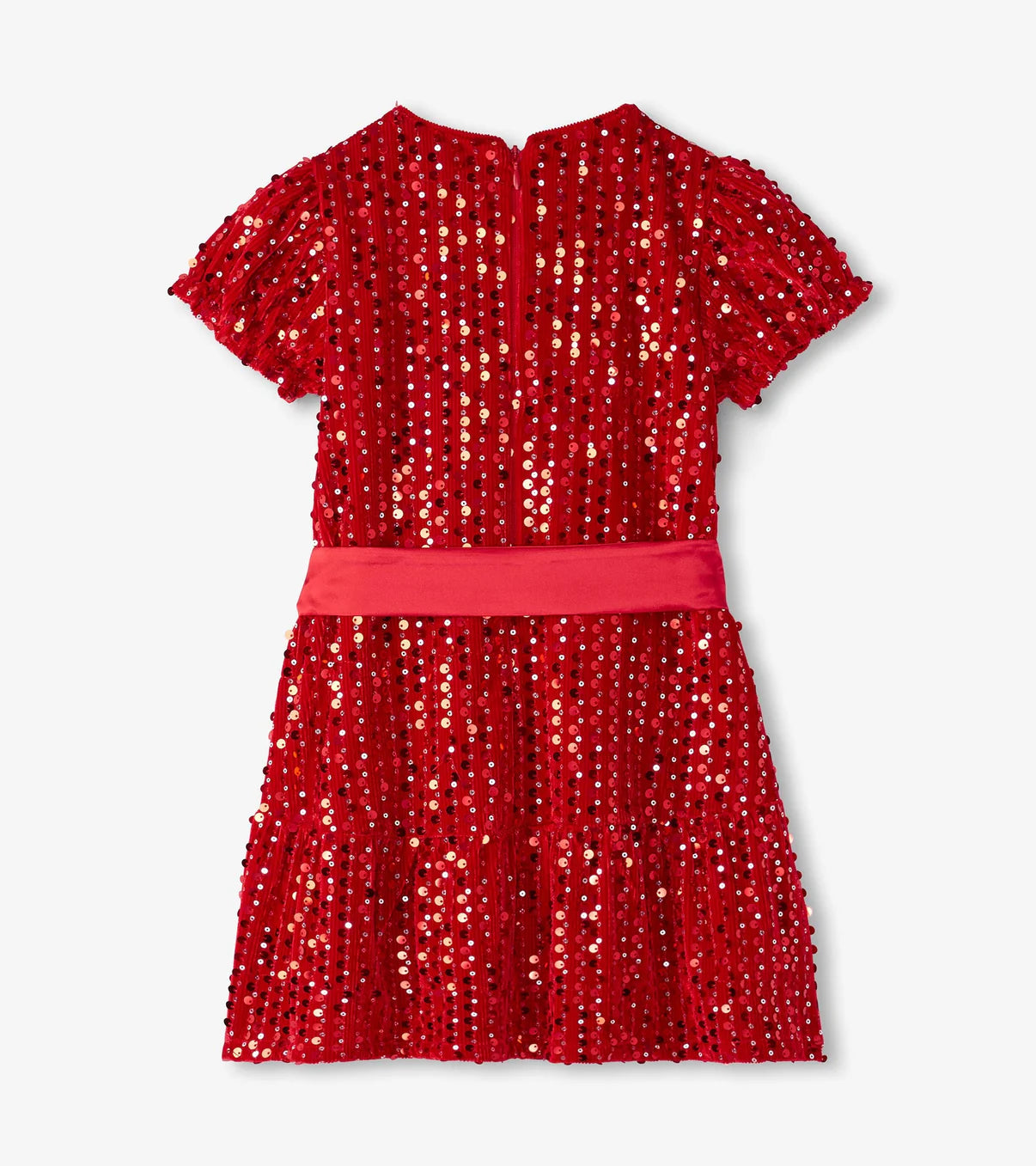 Red Sequin Velvet Dress  - Doodlebug's Children's Boutique