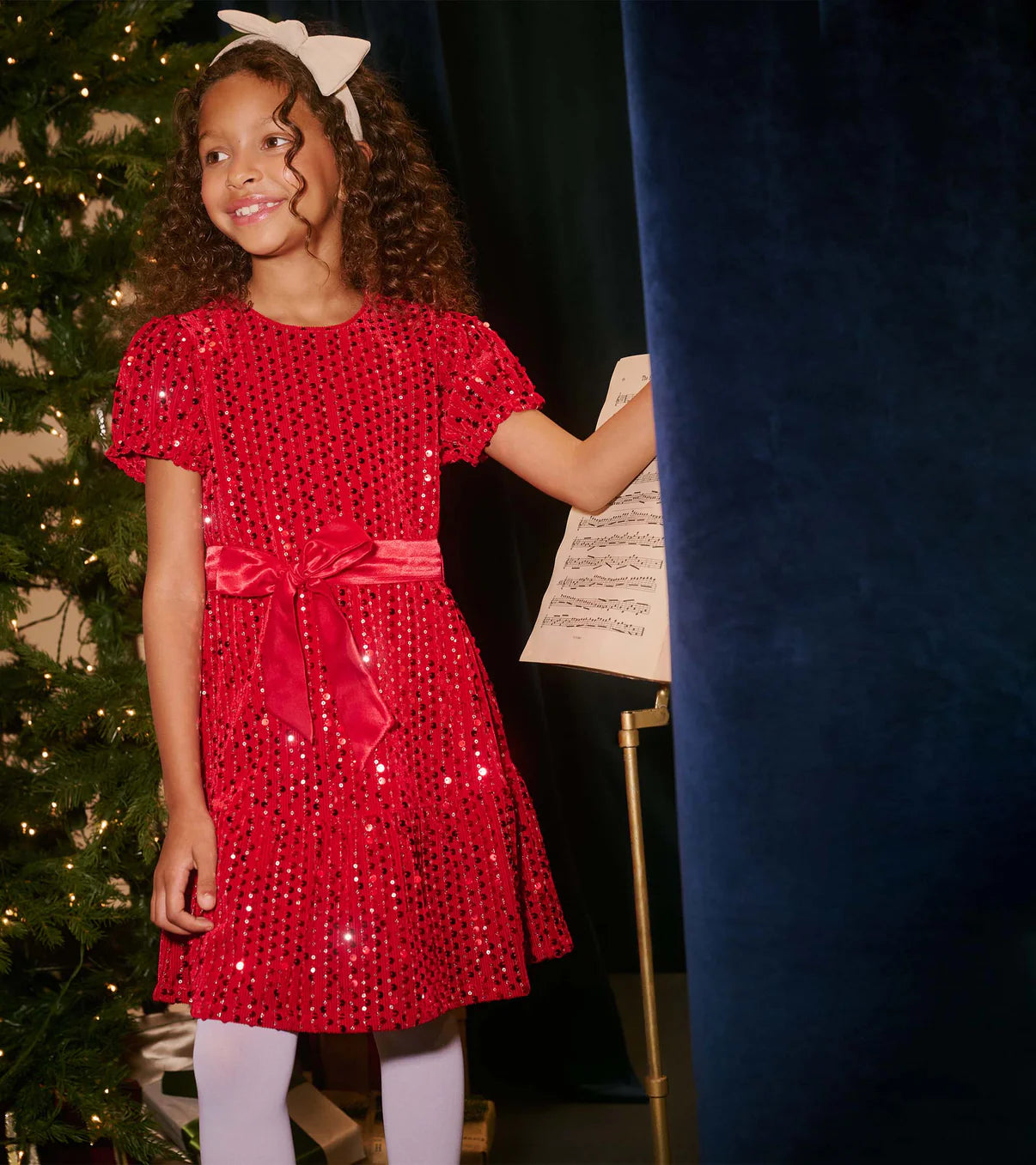 Red Sequin Velvet Dress  - Doodlebug's Children's Boutique