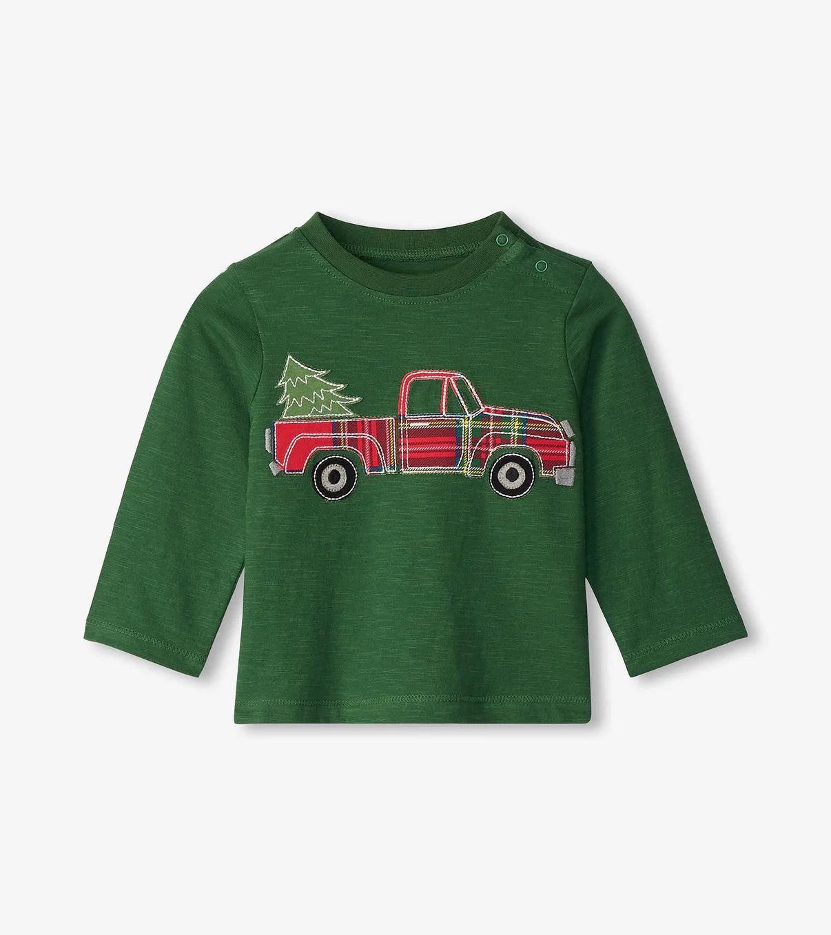 Plaid Christmas Truck Long Sleeve Tee  - Doodlebug's Children's Boutique