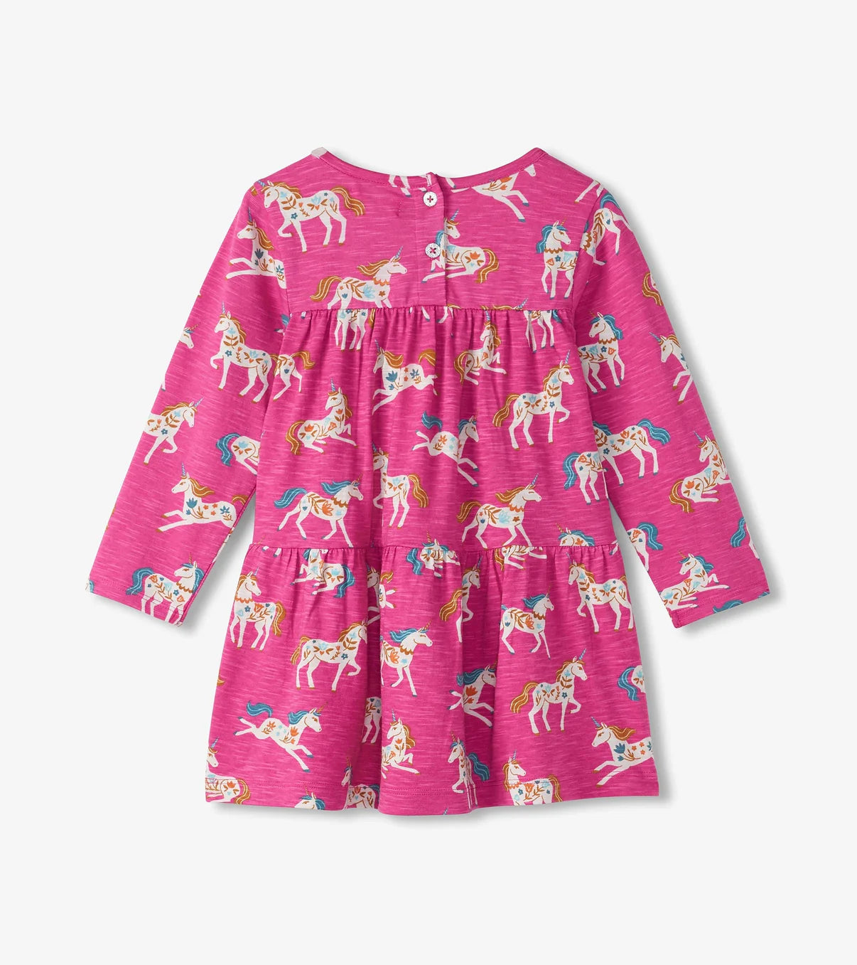 Folksy Unicorn Tiered Dress  - Doodlebug's Children's Boutique