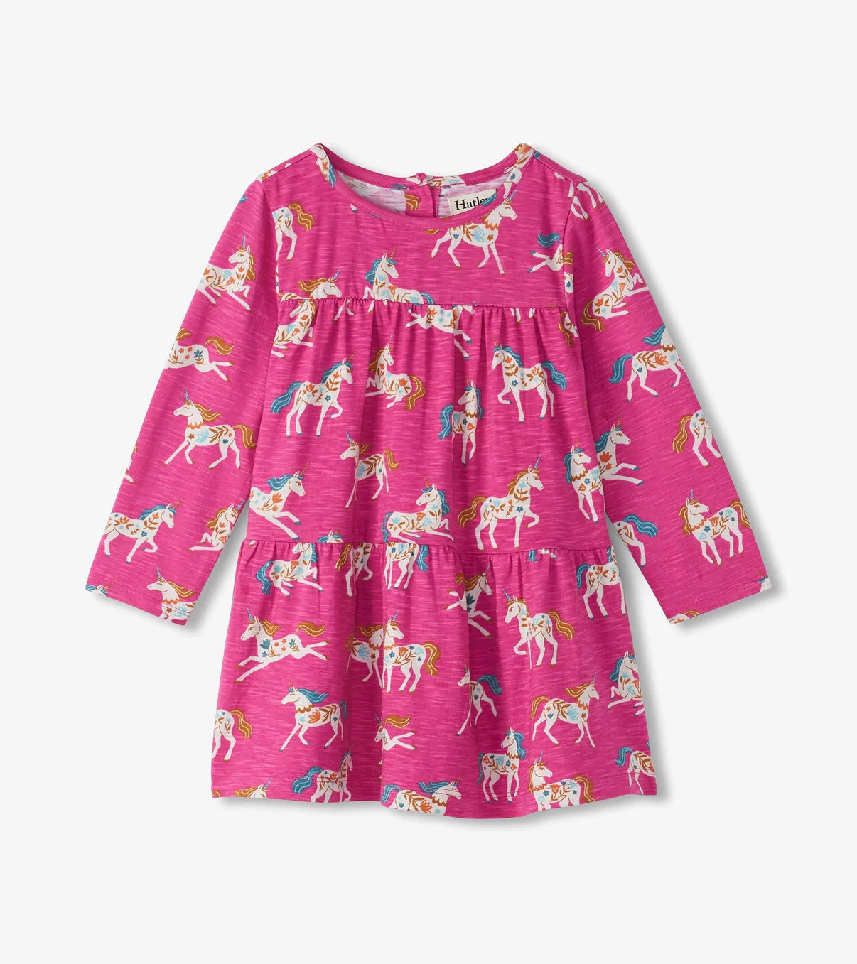 Folksy Unicorn Tiered Dress  - Doodlebug's Children's Boutique