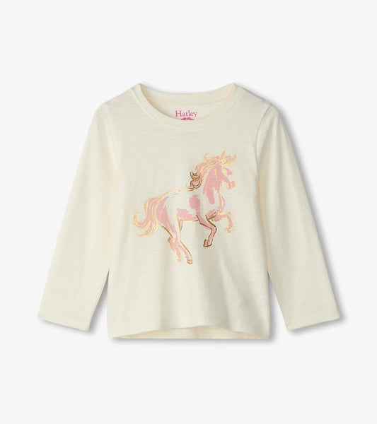 Prize Pony Gather Back Long Sleeve Tee  - Doodlebug's Children's Boutique