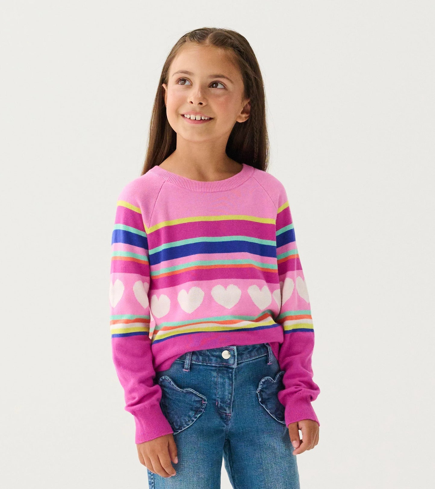 Rainbow Heart Sweater  - Doodlebug's Children's Boutique