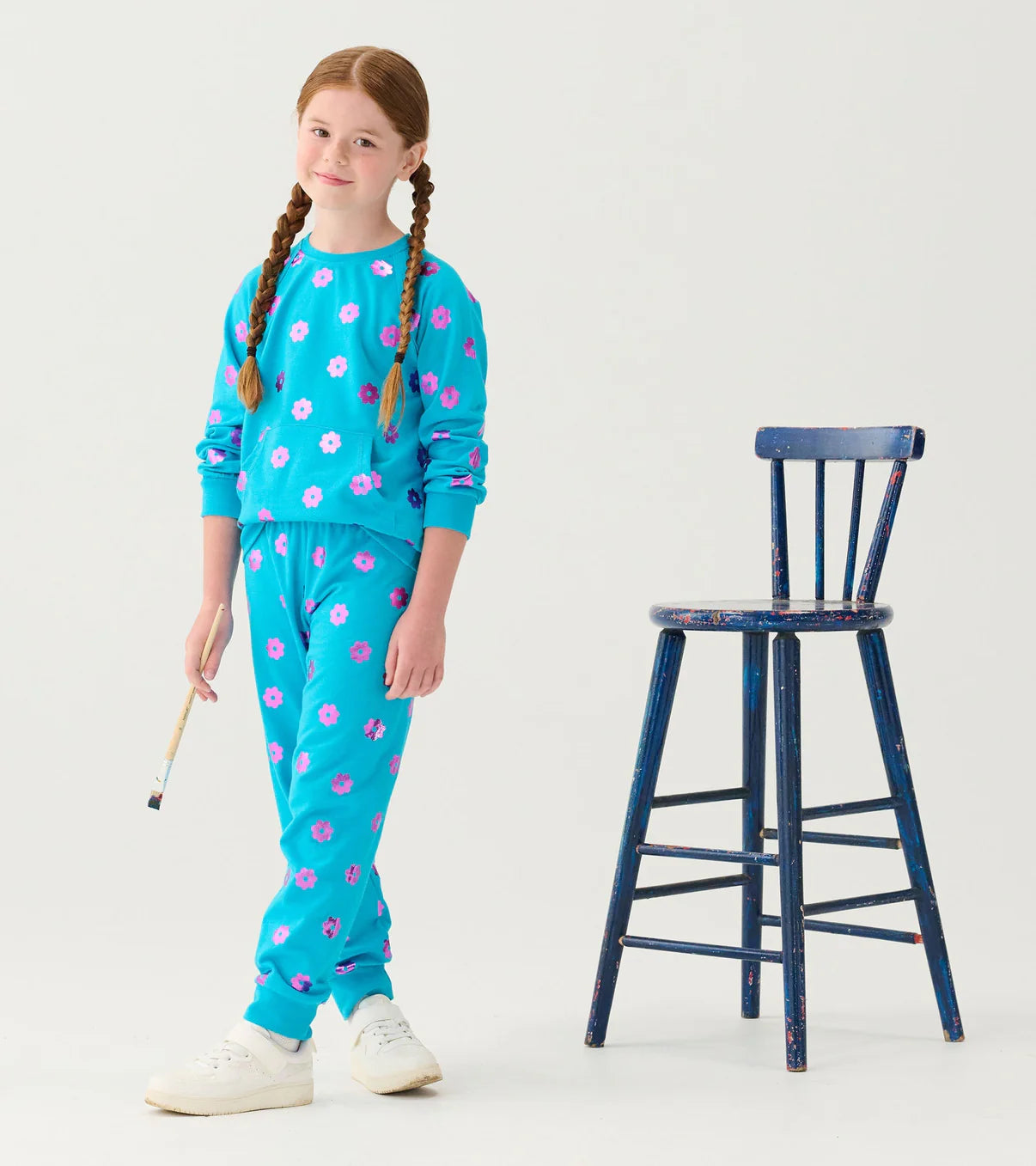 Blossom Cuffed Track Pants  - Doodlebug's Children's Boutique