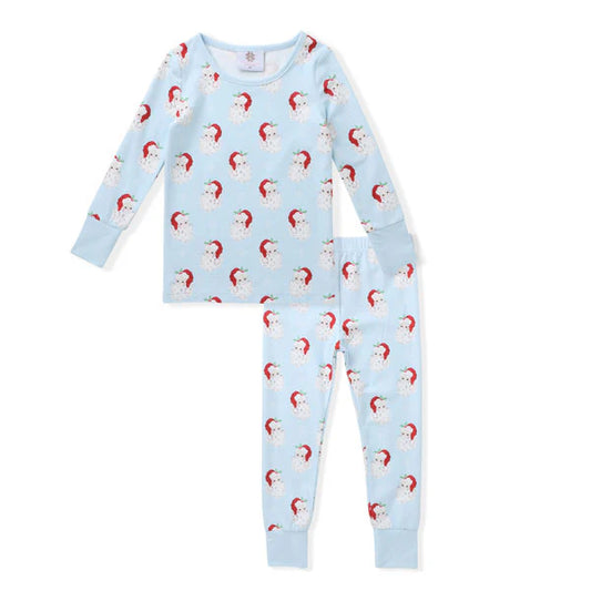 Blue Santa Butterknit 2-Piece Pajamas - Doodlebug's Children's Boutique