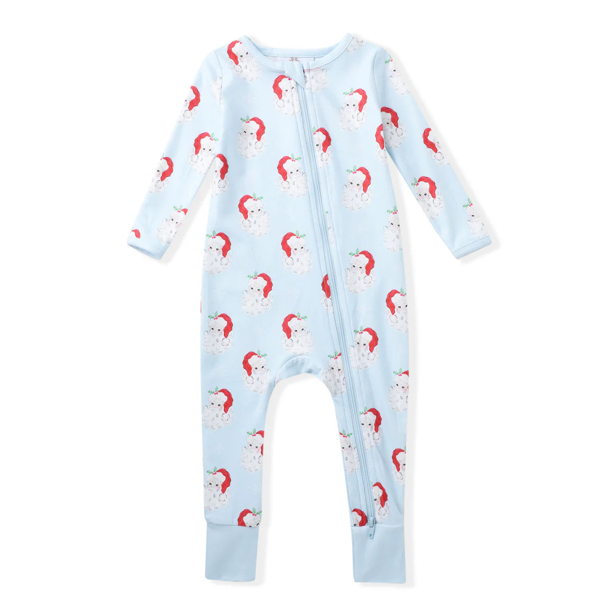 Blue Santa Butterknit Zip-Up Layette - Doodlebug's Children's Boutique