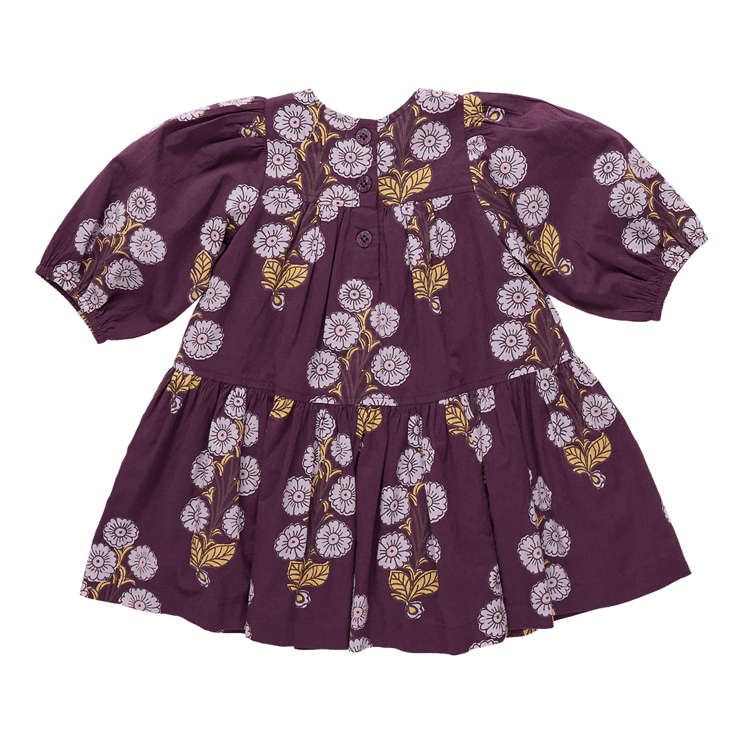Fiona Dress in Plum Buttercup Floral - Doodlebug's Children's Boutique