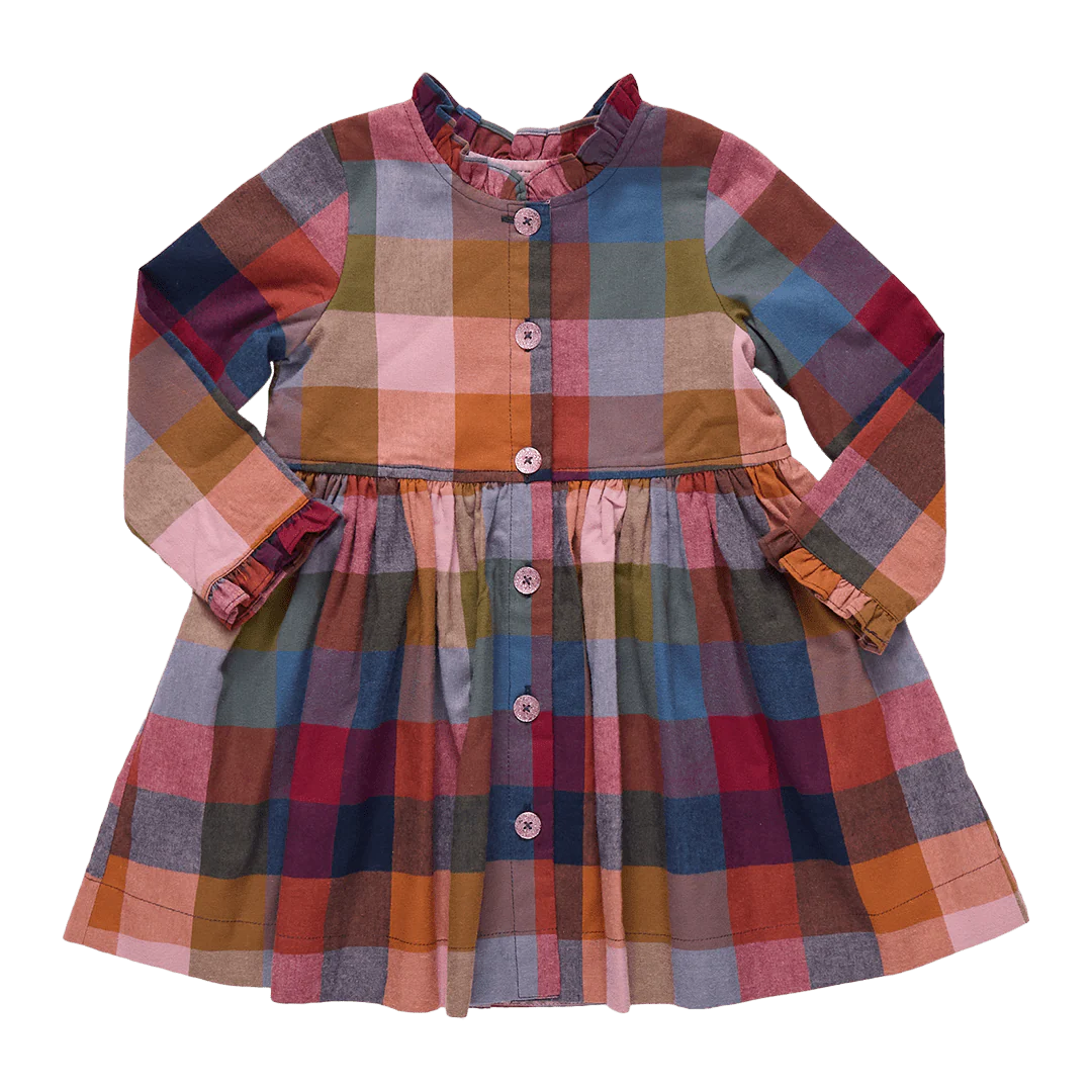 Autumn Dress in Harvest Check - Doodlebug's Children's Boutique