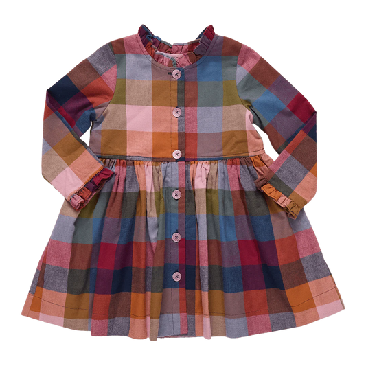 Autumn Dress in Harvest Check - Doodlebug's Children's Boutique