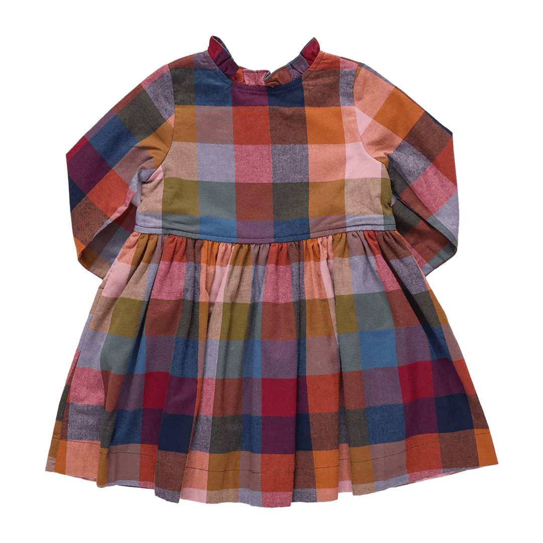 Autumn Dress in Harvest Check - Doodlebug's Children's Boutique