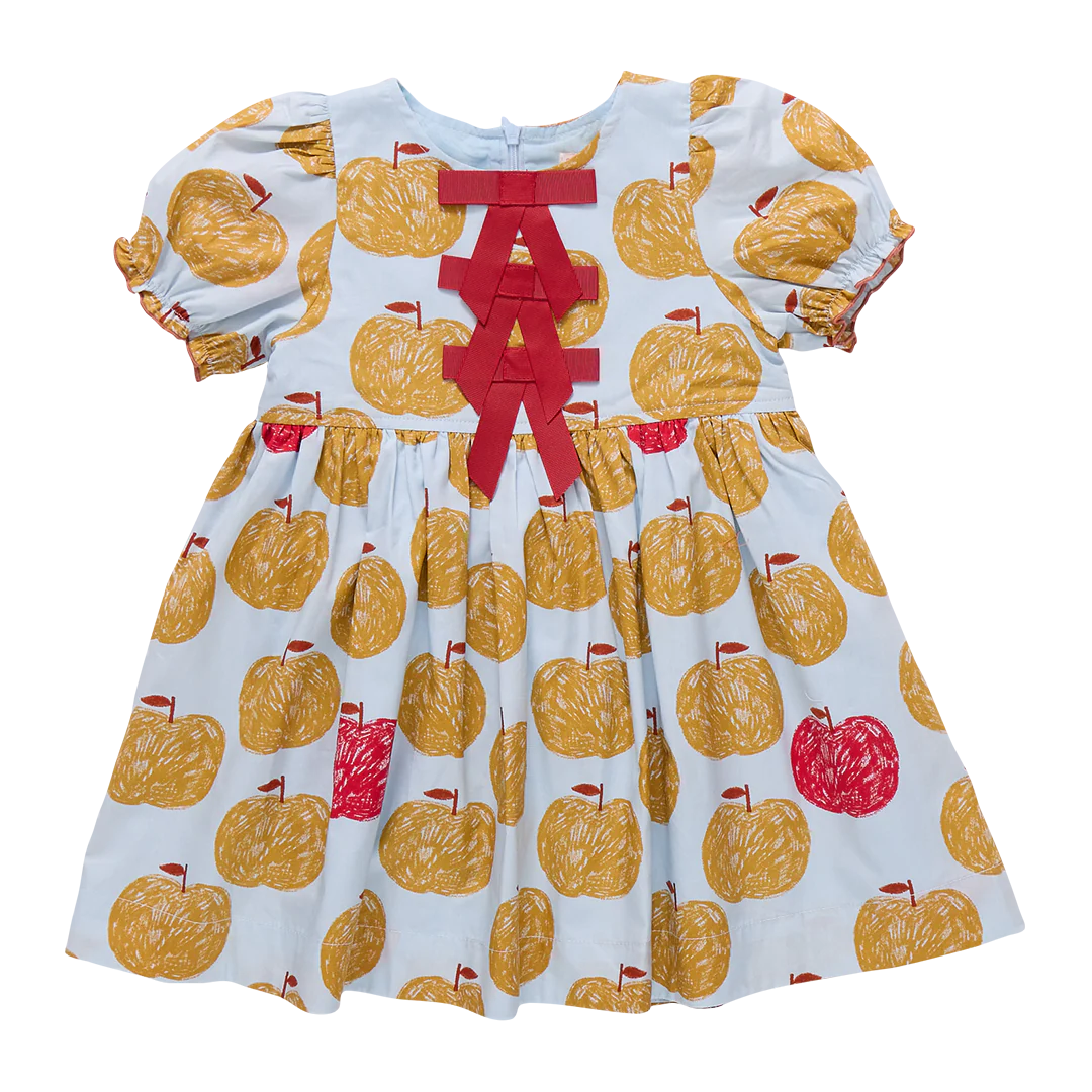Hermoine Dress in Gold Apples - Doodlebug's Children's Boutique