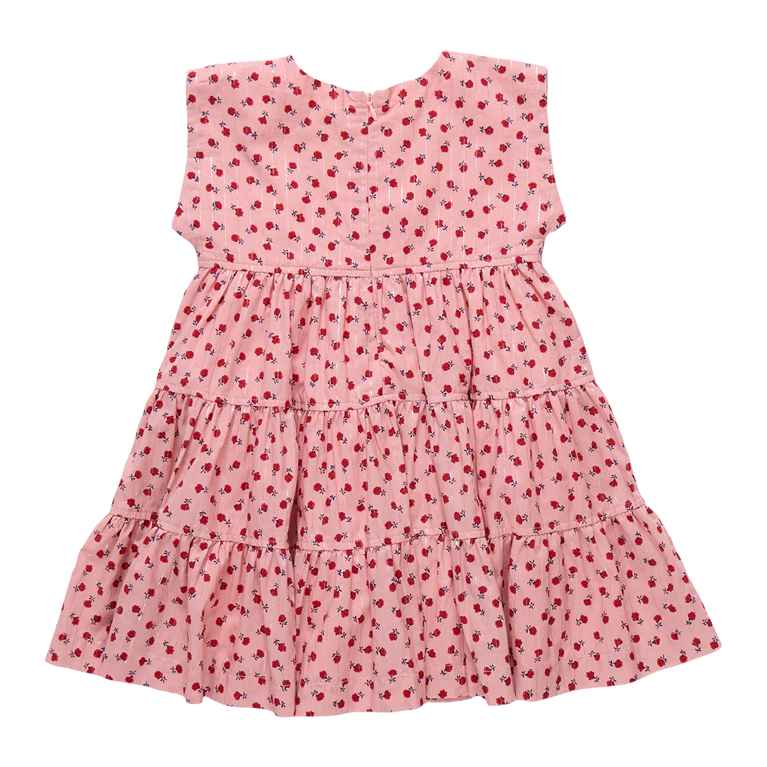 Peachy Dress in Pink Tiny Roses - Doodlebug's Children's Boutique
