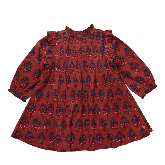 Jaipur Dress in Red Autumn Strawflower - Doodlebug's Children's Boutique