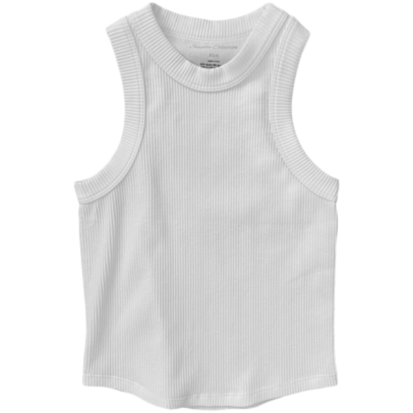 Ribbed Seamless Tank in White  - Doodlebug's Children's Boutique