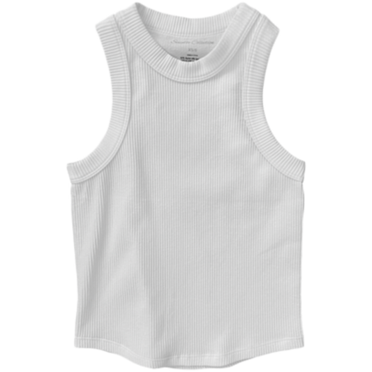 Ribbed Seamless Tank in White  - Doodlebug's Children's Boutique