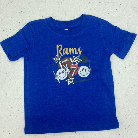 Rams Football Star Tee  - Doodlebug's Children's Boutique