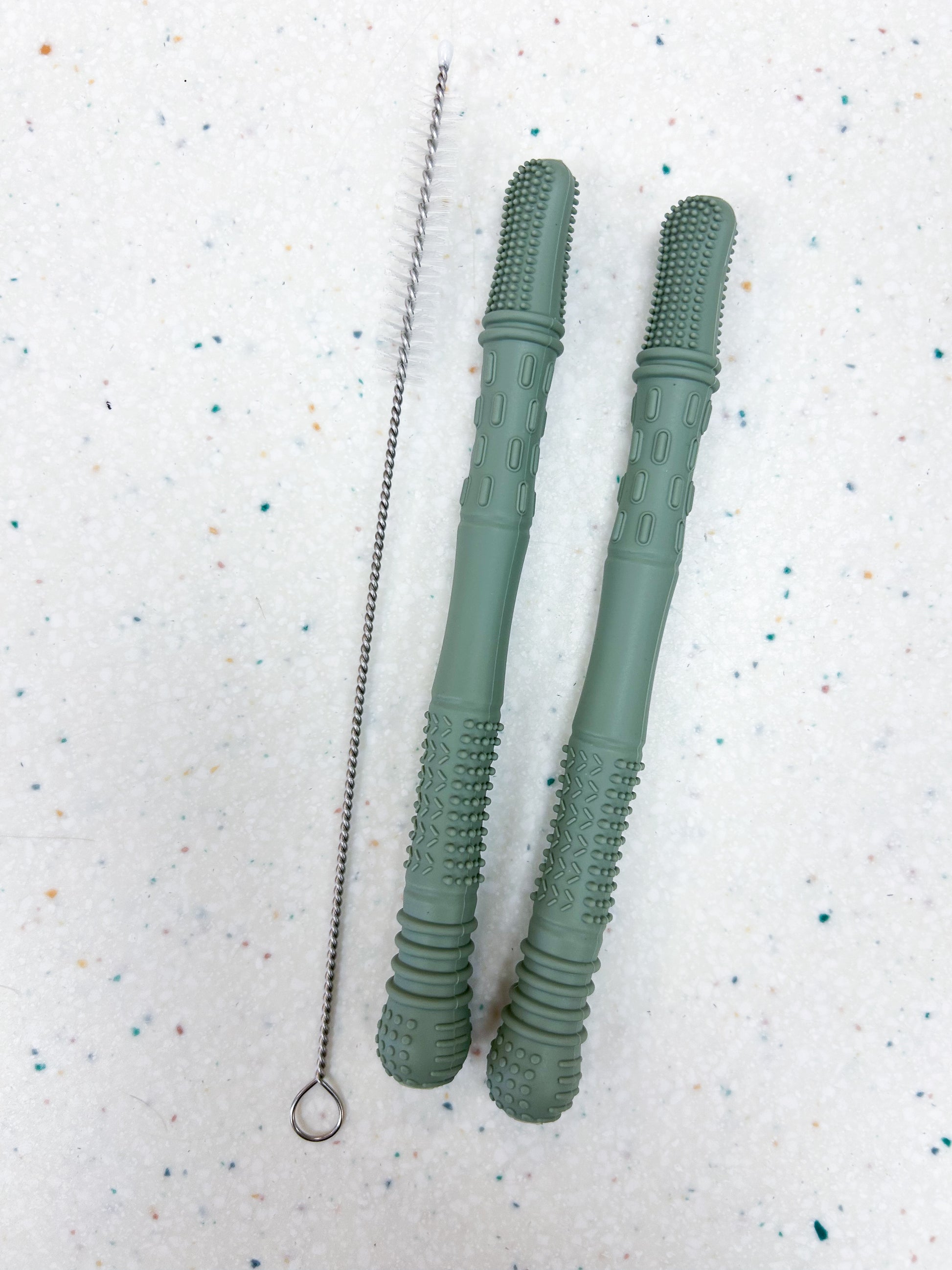 Neuvo Silicone Teething Tube Set in Sage - Doodlebug's Children's Boutique