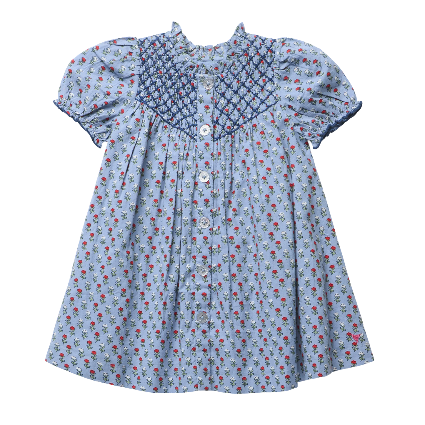 Lucia Dress in Light Blue Carnation - Doodlebug's Children's Boutique