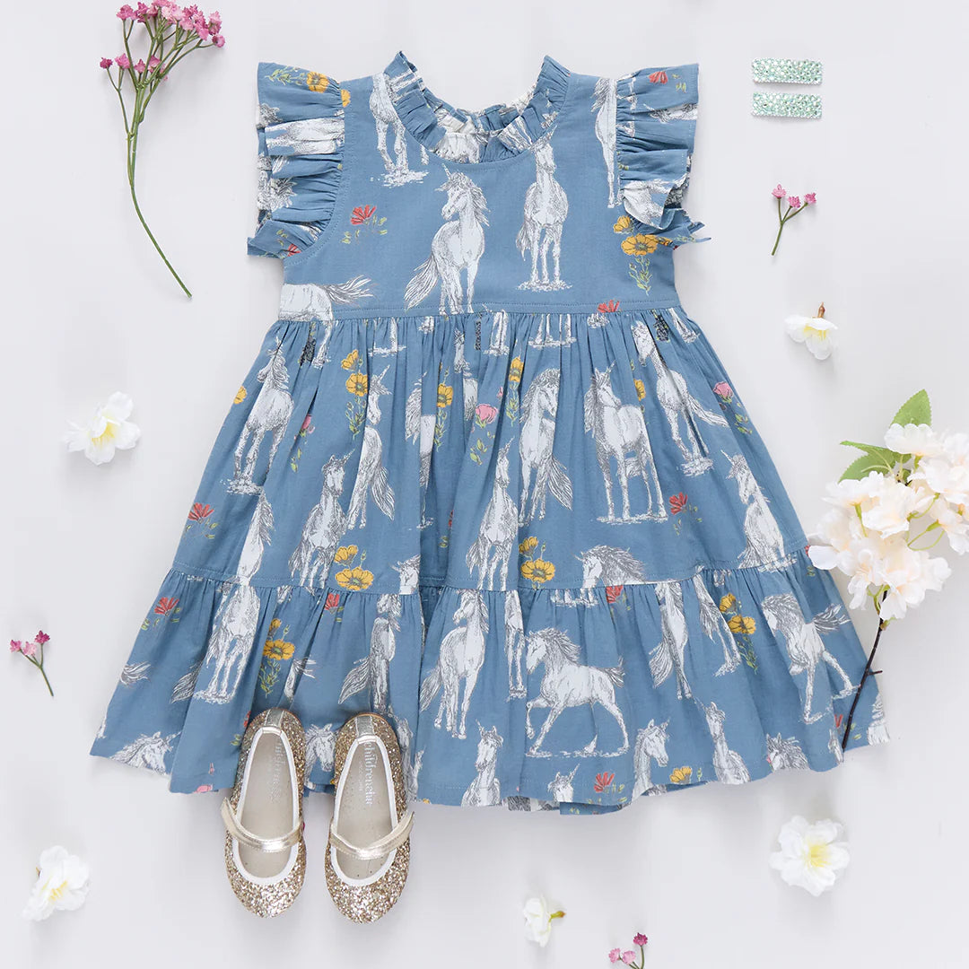 Jennifer Dress in Unicorn Field - Doodlebug's Children's Boutique