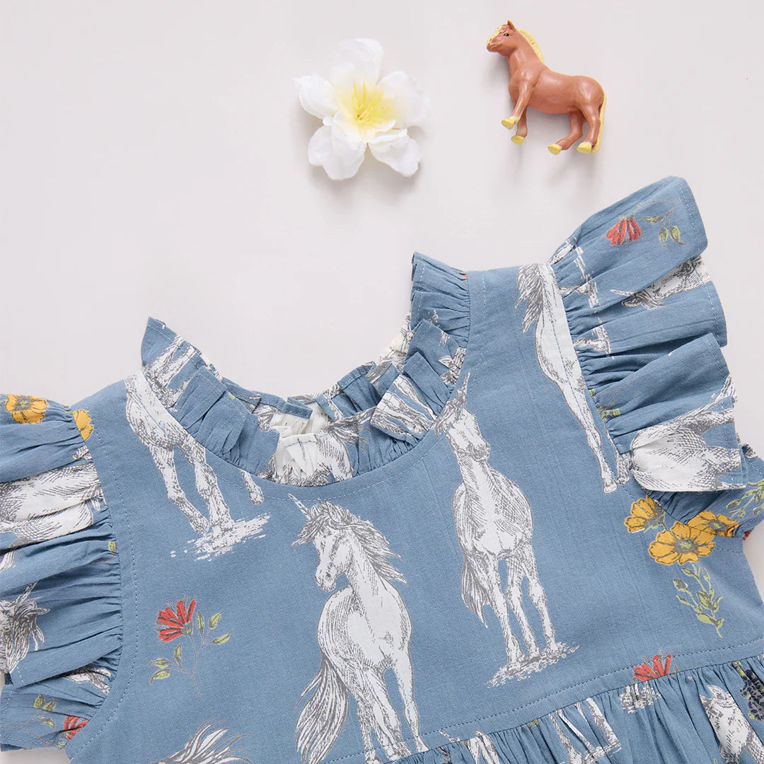 Jennifer Dress in Unicorn Field - Doodlebug's Children's Boutique