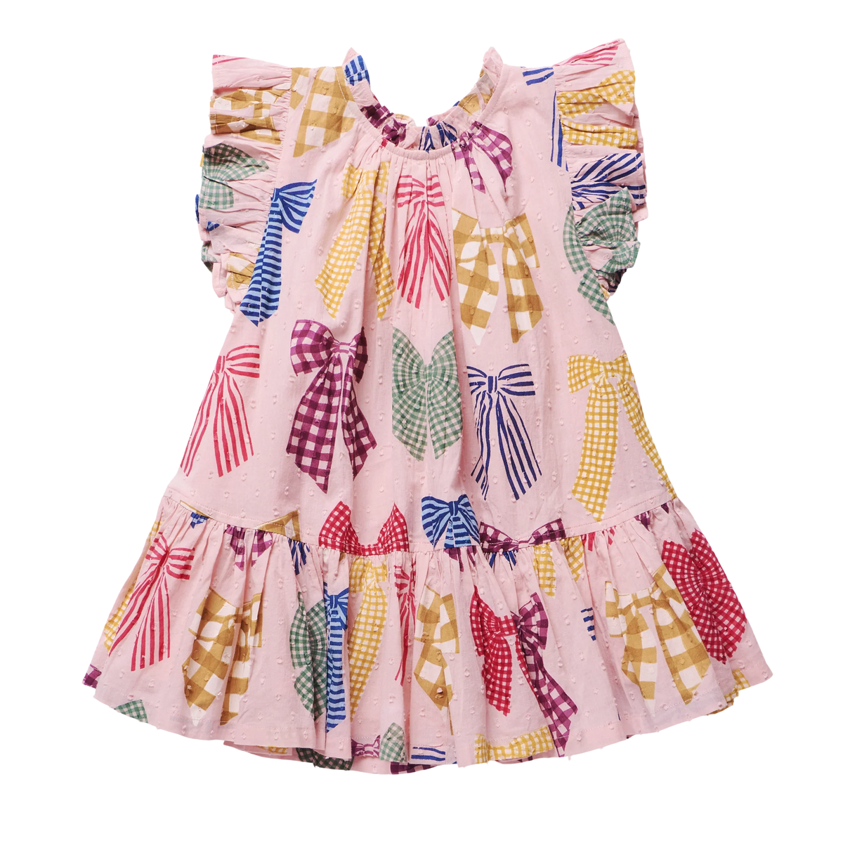Harper Dress in Patterned Bows - Doodlebug's Children's Boutique