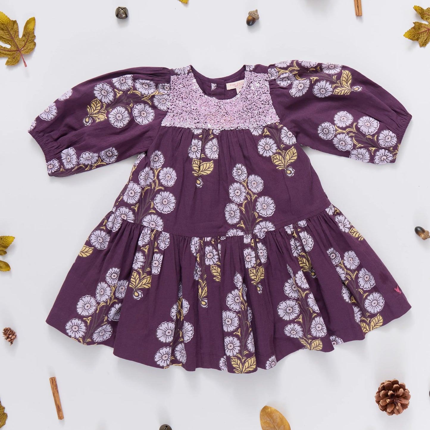 Fiona Dress in Plum Buttercup Floral - Doodlebug's Children's Boutique