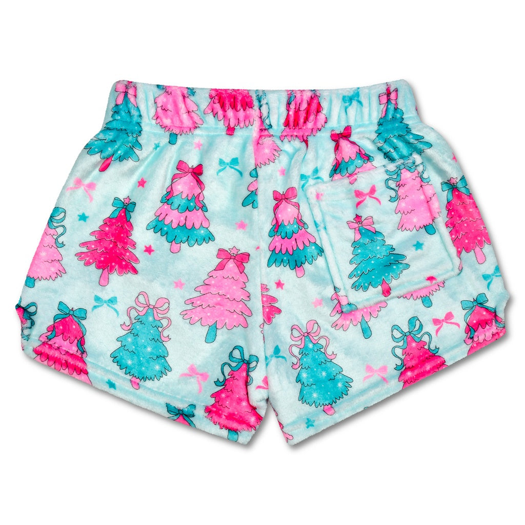 Fancy Christmas Trees Plush Shorts - Doodlebug's Children's Boutique