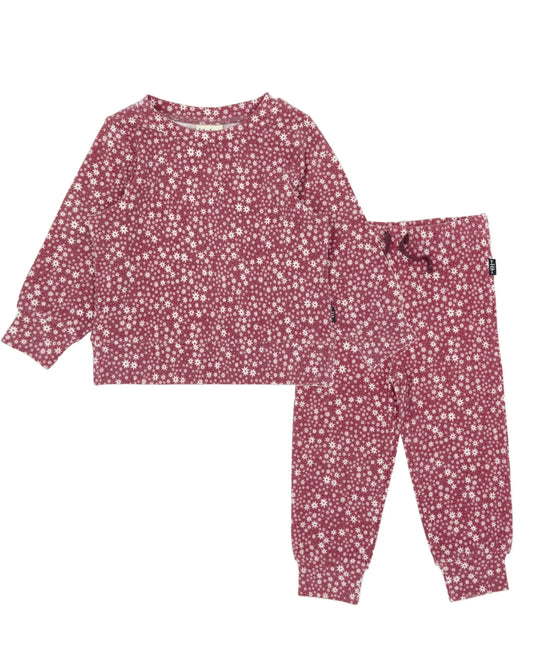 Reece Hacci Baby Set in Brick Floral  - Doodlebug's Children's Boutique